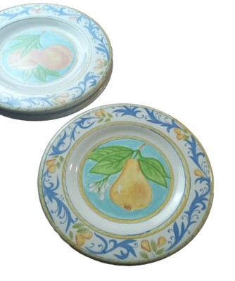 3 KARI DESIGN SALAD PLATES  FRUIT CENTERS DESERT RIDGE IMPORTS SCOTTSDALE AZ -image