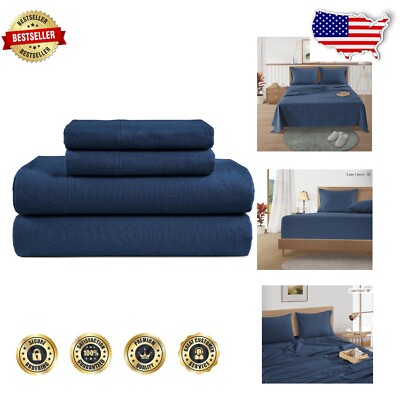 Warm & Cozy King Flannel Sheets Set - 4-Piece Lightweight Cotton Bedding-image