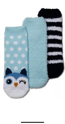 Secret Treasures Women's Low Cut Cozy Sock, 3-Pack, Blue Owl-image