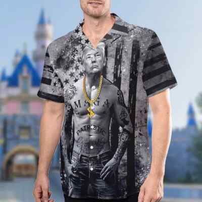 MAGA Donald Trump Tatoo 4th July 3D HAWAII SHIRT MOTHER DAY GIFT ALL OVER PRINT-image