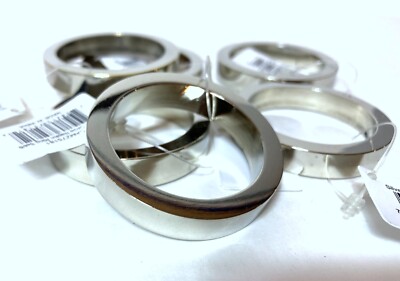 DII DESIGN IMPORTS SILVER STAINLESS STEEL CIRCLE NAPKIN RING SET OF 6 2.5
