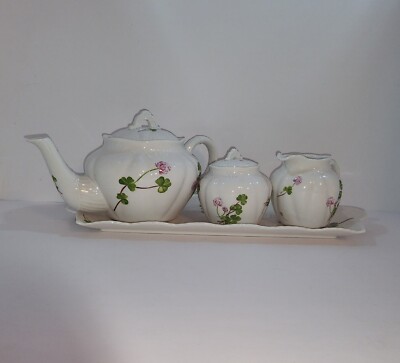 Coastline Imports Fine China 6-Piece Tea Set Clover Design by Julia Minasian-image