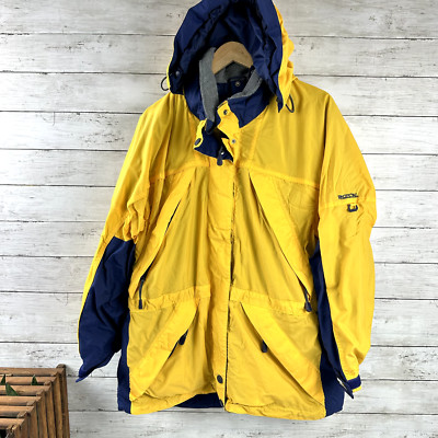 Vintage Pacific Trail Wind Jacket Womens XL Yellow BLue Ski Snow Coat Gorp-image