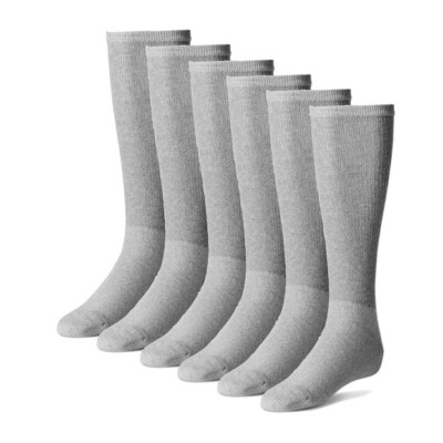 12 PAIR KNEE HIGH GRAY PHYSICIAN'S CHOICE OVER THE CALF DIABETIC SOCKS 13-15-image