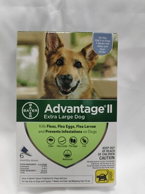 Advantage II Flea Prevention & Treatment for Extra Large Dog Over 55lbs,6 Doses-image