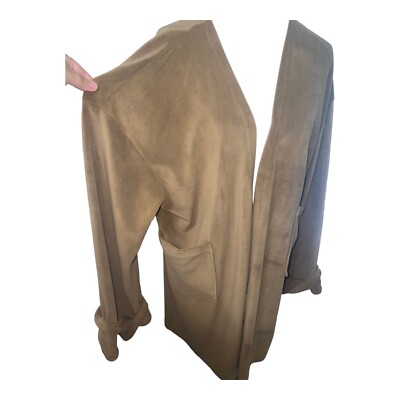 NAP Loungewear Cardigan Super Soft Fleece Long Knitted Rosy Brown Oversized Med-image