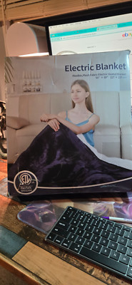 Electric Heated Blanket 50”x60” Flexible Plush Fabric-image