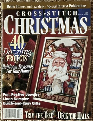 1994 Cross Stitch Christmas Better Homes Gardens Angel Cat Wise Men Stocking-image