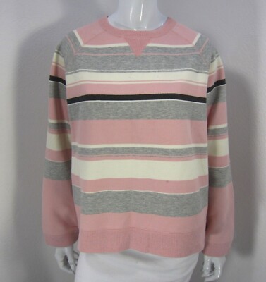 PACER Long sleeve Sweatshirt Comfort Cozy Size XL Pink Gray Striped -image