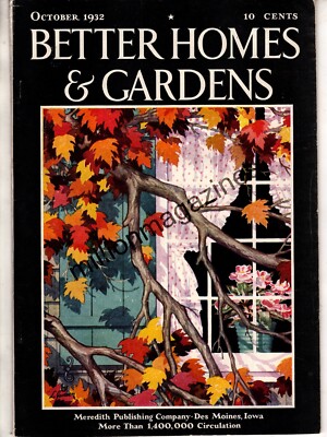 1932 Better Homes & Gardens October - My postage stamp garden; Apples; Bulbs-image