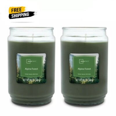 (pack of 2) Mainstays Alpine Forest Scented Single-Wick Glass Jar Candle, 20 oz-image