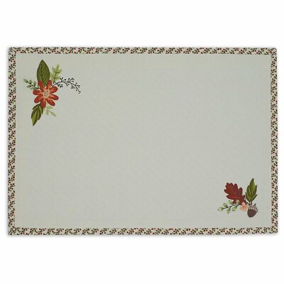 Rectangular Cotton Table Placemat - Fall Leaves Foilage & Acorns 13x19 NEW-image
