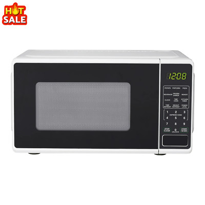 Mainstays 0.7 Cu ft Countertop Microwave Oven, 700 Watts, White New-image