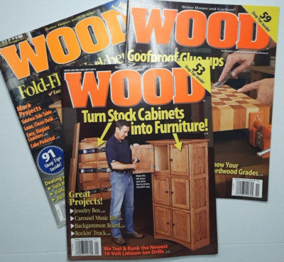 Wood Magazine Lot of 3 Issues 2011 Better Homes Gardens Projects Tool Review DIY-image