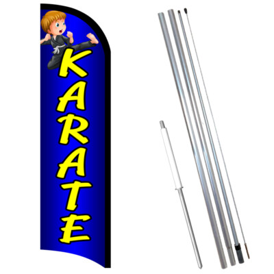 KARATE Premium Windless  Feather Flag Bundle (Complete Kit) OR Optional Replacem-image