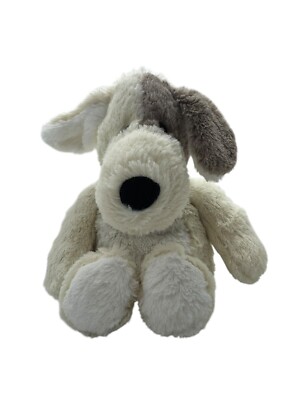 Warm & Cozy Plush Cream Gray Puppy Microwaveable Soft Stuffed Animal Comfort Lav-image