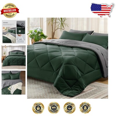 Premium Reversible King Comforter Set - Cozy Microfiber Bedding for All Seasons-image