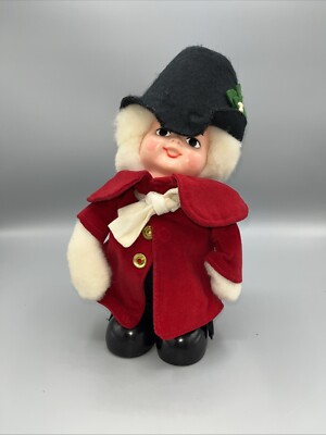 Vintage Marshall Field's Uncle Mistletoe Wind Up Figure Doll Flaws Works!-image