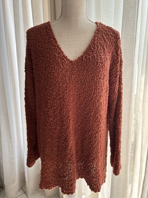 Popcorn Sweater Rust Sienna Warm Cozy Medium Boho Cottage-image