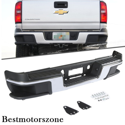 Complete Rear Step Bumper For 2015-2022 Chevy Colorado & GMC Canyon Chrome Steel-image
