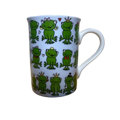 Pier 1 Imports Whimsical Smiling Frogs Tea Coffee Mug Cup Porcelain 10 oz-image