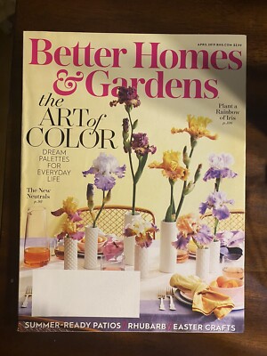 Better Homes & Gardens Magazine April 2019 The Art Of Color, Easter Crafts, New-image