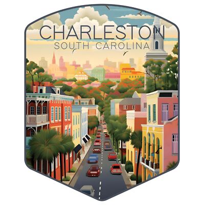 Charleston South Carolina Design B Souvenir Fridge Magnet 2-Inch-image