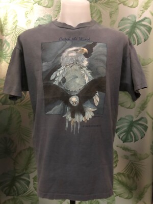 Vintage T-Shirt 90s Eagle Catch The Wind Leavenworth Single Stitch XL-image