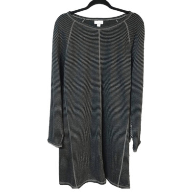 J.Jill knit casual chic sweater dress cozy minimalist gray relaxed fit knit L-image