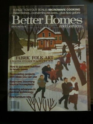 Better Homes Gardens Magazine January 1984 Fabric Folk Art L42-image
