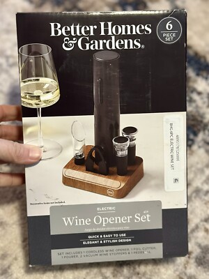 Electric Wine Opener 🍷 Better Homes & Gardens 6 Piece Set Modern Kitchen Black-image