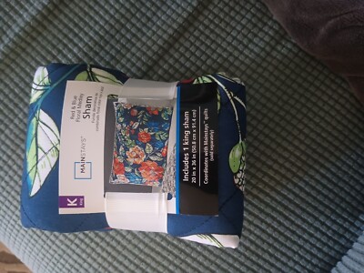  Reversible Quilted King Sham Red Blue Floral-mainstays 1 Piece  20