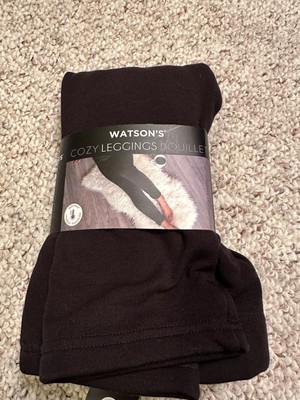 Watson Leggings Women Size Medium Black Base layer Cozy Velvet  Stretch Fit-image