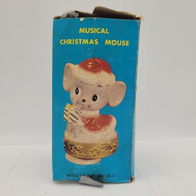 Vintage Amico Musical Christmas Mouse Rotates And Plays Jingle Bells Hong Kong-image