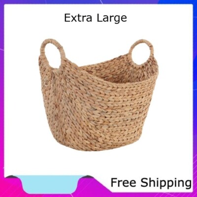 Better Homes & Gardens Extra Large Natural Water Hyacinth Boat Storage Basket-image