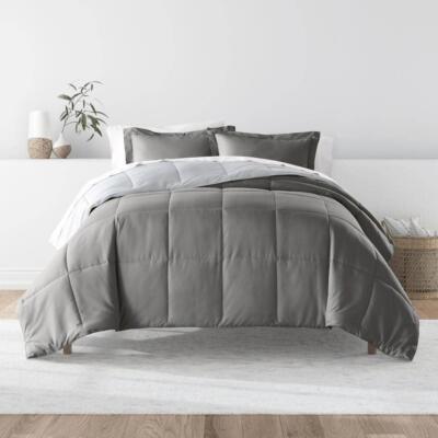 Becky Cameron King/Cal King Reversible Comforter Set Reversible Microfiber Gray-image