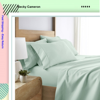 Becky Cameron Luxury Ultra Soft 3-Piece Preminum Bed Sheet Set Mint Twin.-image