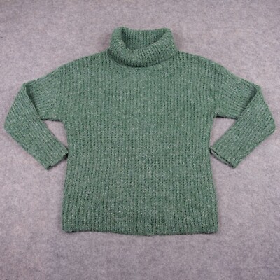 Stitchdrop Sweater Womens Medium Green Pullover Soft Fuzzy Comfy Cowl Neck Cozy-image