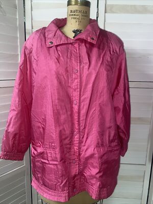 Vintage Haband For Her 80s 90s Nylon Track Jacket Wind Breaker Women size Large-image
