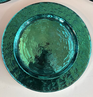 Three piece set of pier one Turquoise Dinner plates Great For entertaining-image