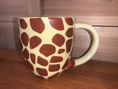 Pier 1 Imports 4in Giraffe Surprise Baby Inside Coffee Cup Mug Hand Painted-image