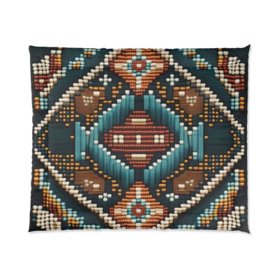 King Size Southwestern Aztec Comforter Home Decor Navajo Cabin Native American-image