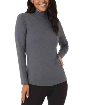 32 DEGREES Cozy Heat Women's Mock-Neck Long-Sleeve Extra Warm Top Charcoal XXL-image