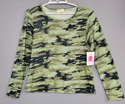 Bobbie Brooks Camouflage Top Womens XL Green Camo Super Cozy Soft Stretches New-image