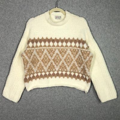 Poof Apparel Sweater Womens Large Aztec Southwest Cozy Soft Chenille Slouchy-image