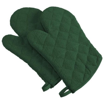 Design Imports CAMZ75311 Dark Green Terry Oven Mitt - Set of 2-image