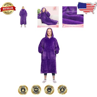 Soft Oversized Hoodie Blanket with Sleeves & Pocket - Perfect Gift for All-image