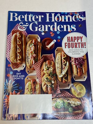 Better Homes Gardens Magazine July 2019 Happy Fourth of Hot Dog Toppers Summer-image