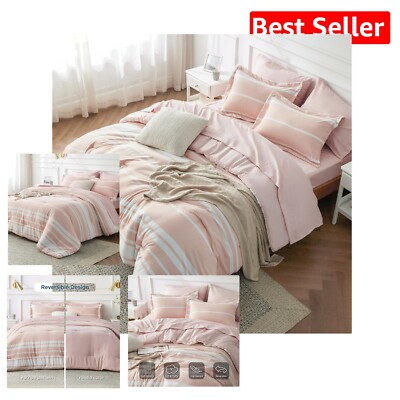 Premium OEKO-TEX Certified Full Comforter Set - Cozy, Reversible 7-Piece Bedding-image