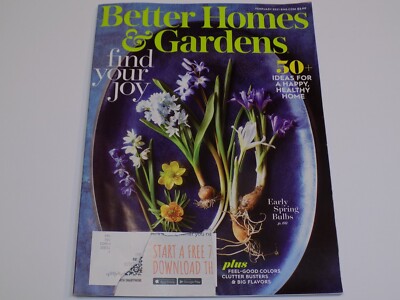Better Homes Gardens Magazine Feb 2021 Find Joy Happy Healthy Ideas Spring Bulbs-image